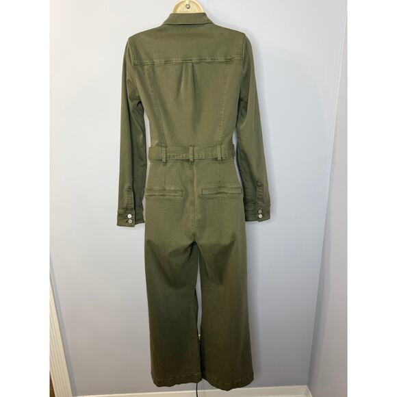 Paige Anessa Wide-Leg Utility Jumpsuit Wide Leg Vintage Brushed Olive Sz 0 - Picture 4 of 13